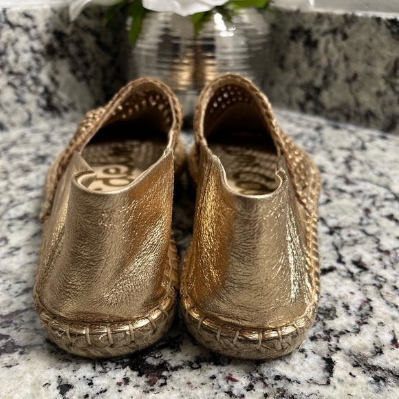 Sam Edelman Pen Gold Leather Espadrilles Slip On  Flat Size 6 - Picture 6 of 12